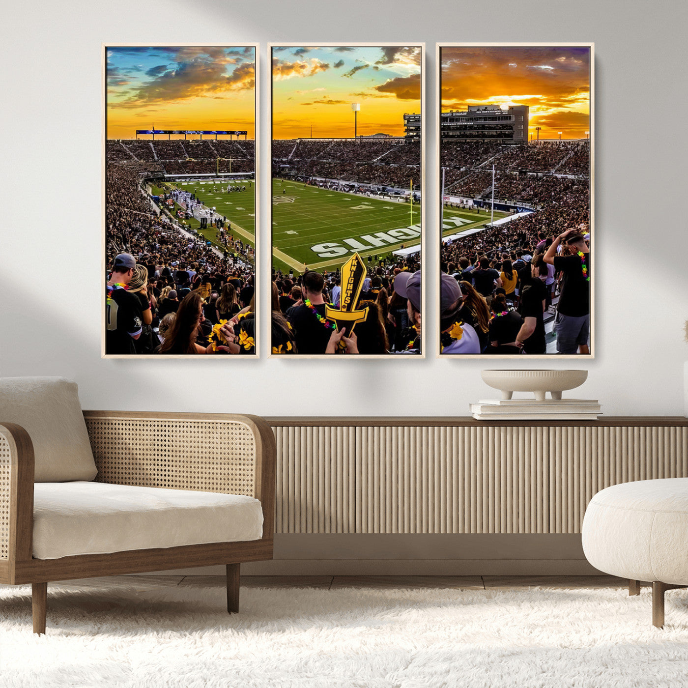 MGV-FC-48X32-3P - UCF Knights Football Team Print - Orlando FBC Mortgage Stadium, UCF Knights Wall Art Canvas Print
