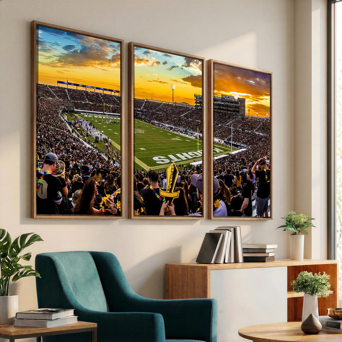 66803-MGV-CV-36X24 - UCF Knights Football Team Print - Orlando FBC Mortgage Stadium, UCF Knights Wall Art Canvas Print