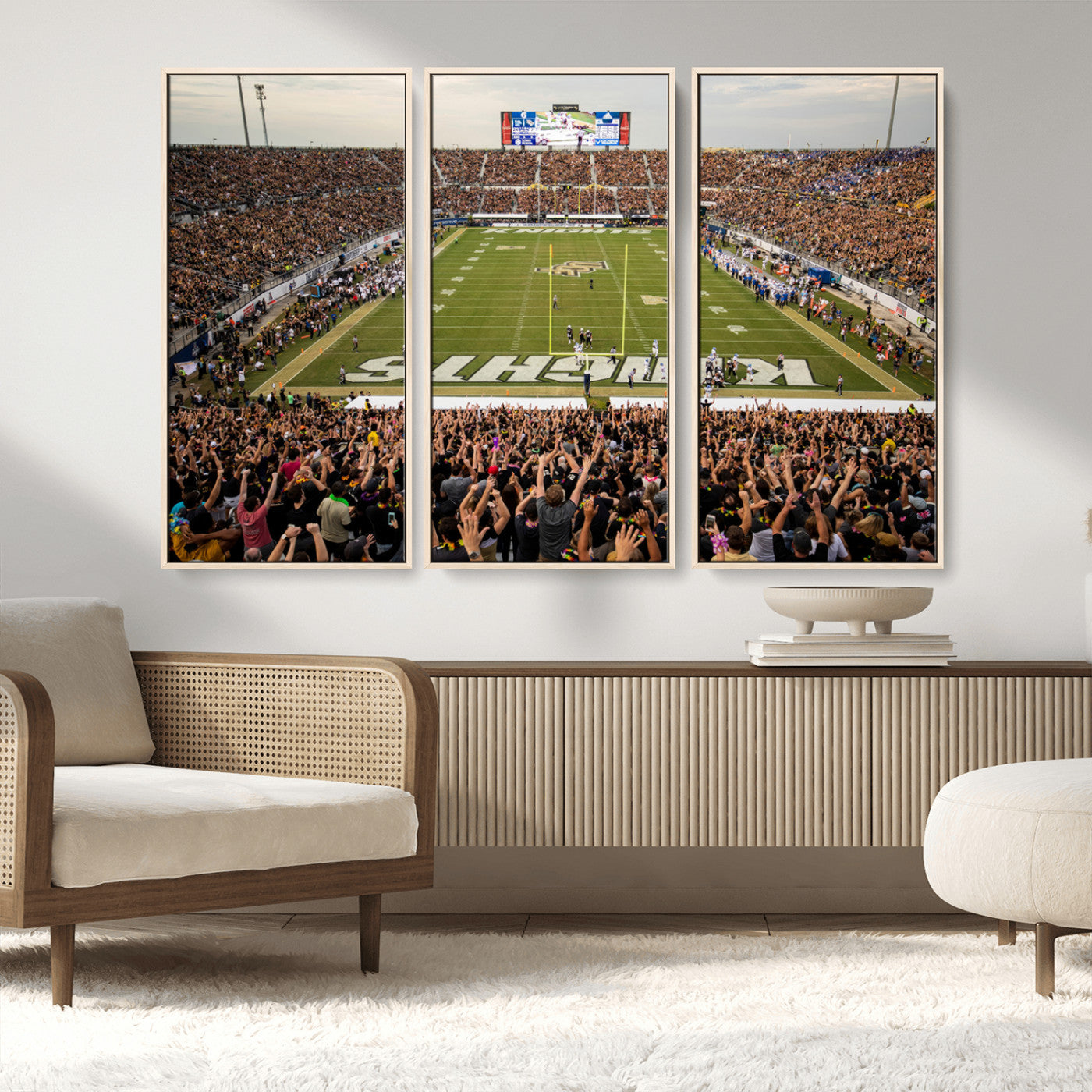 MGV-FC-48X32-3P - UCF Knights Football Team Print - Orlando FBC Mortgage Stadium Canvas Print