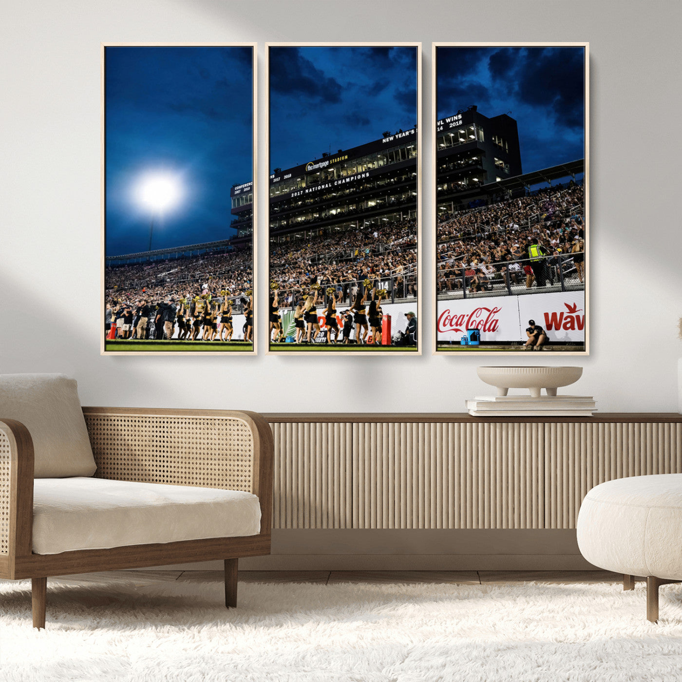 MGV-FC-48X32-3P - UCF Knights Football Team Print - Orlando FBC Mortgage Stadium Wall Art Canvas Print