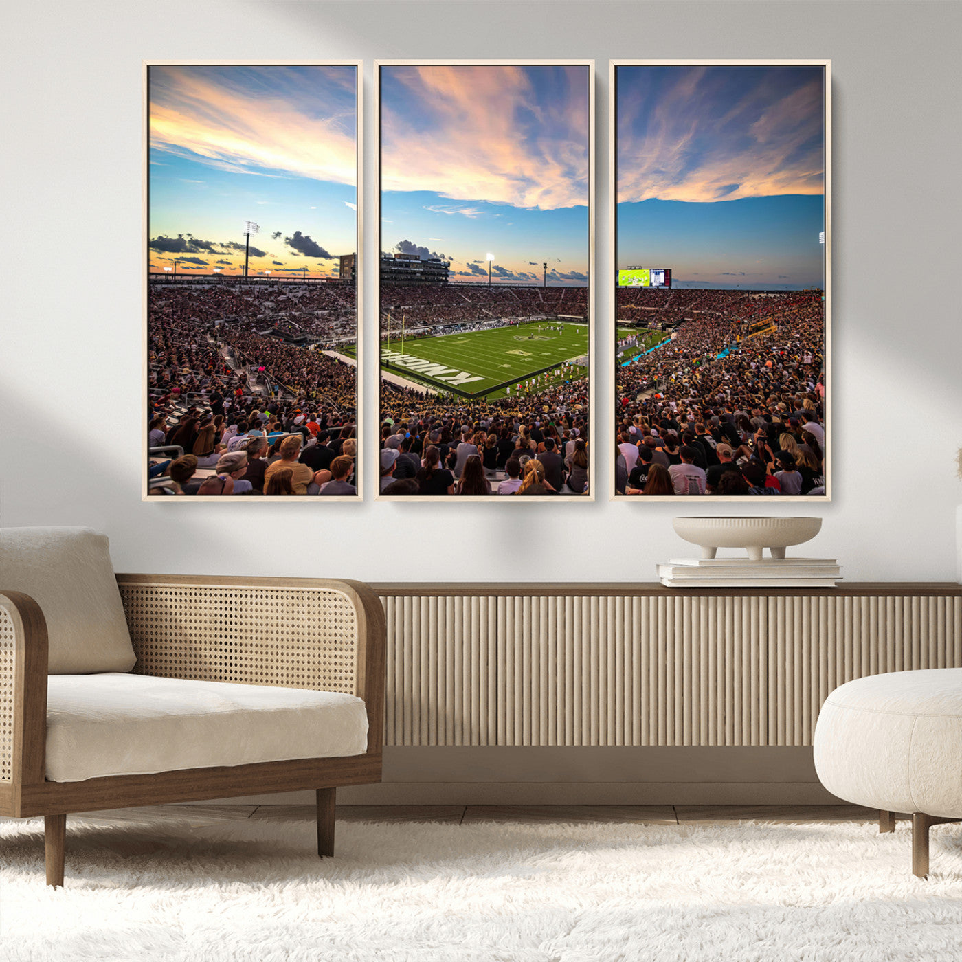 MGV-FC-48X32-3P - UCF Knights Football Team Print - Orlando FBC Mortgage Stadium Wall Art Canvas Print