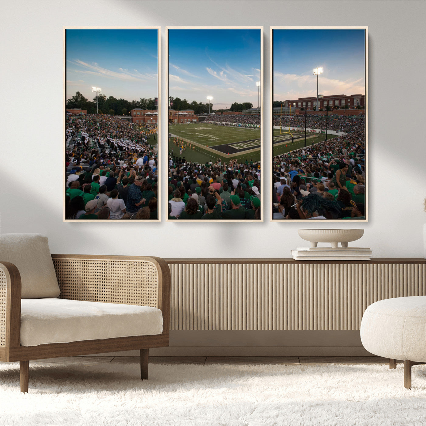 MGV-FC-48X32-3P - University of Charlotte 49ers Football Team Print - Charlotte Jerry Richardson Stadium Wall Art