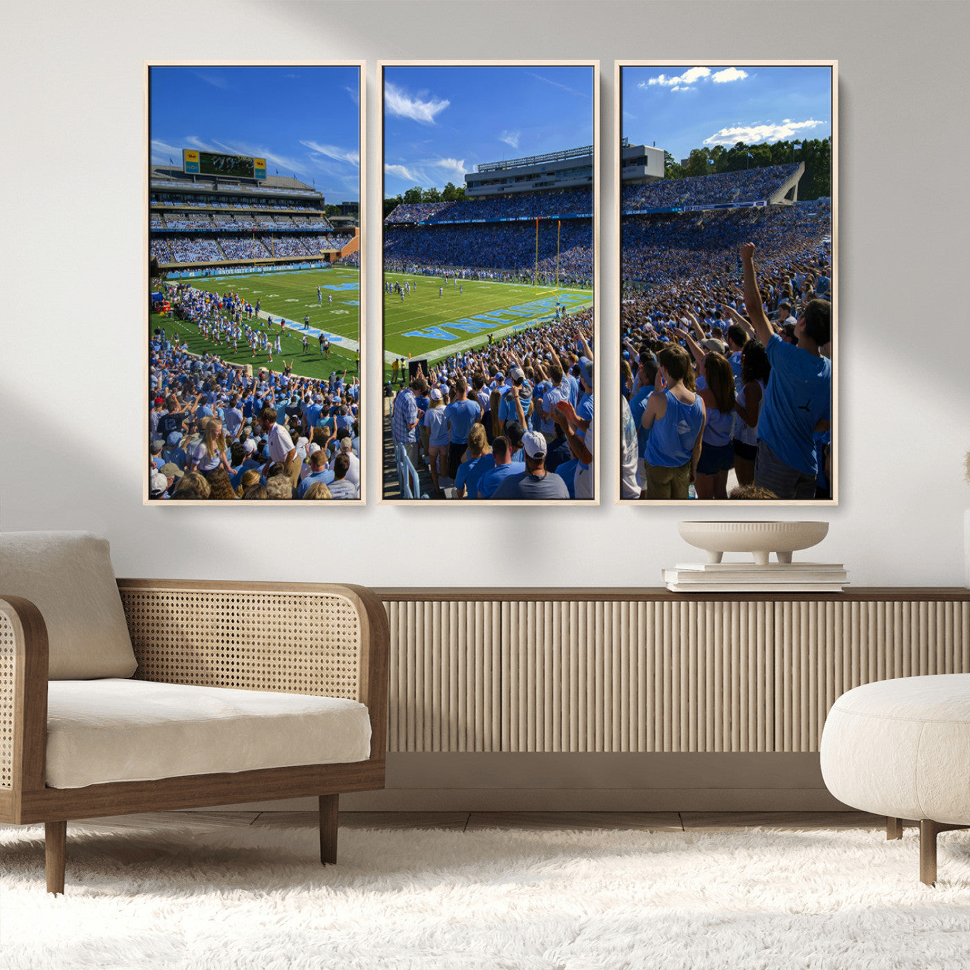 MGV-FC-48X32-3P - University of North Carolina Tar Heels Team Canvas Print - Chapel Hill Kenan Memorial Stadium Wall