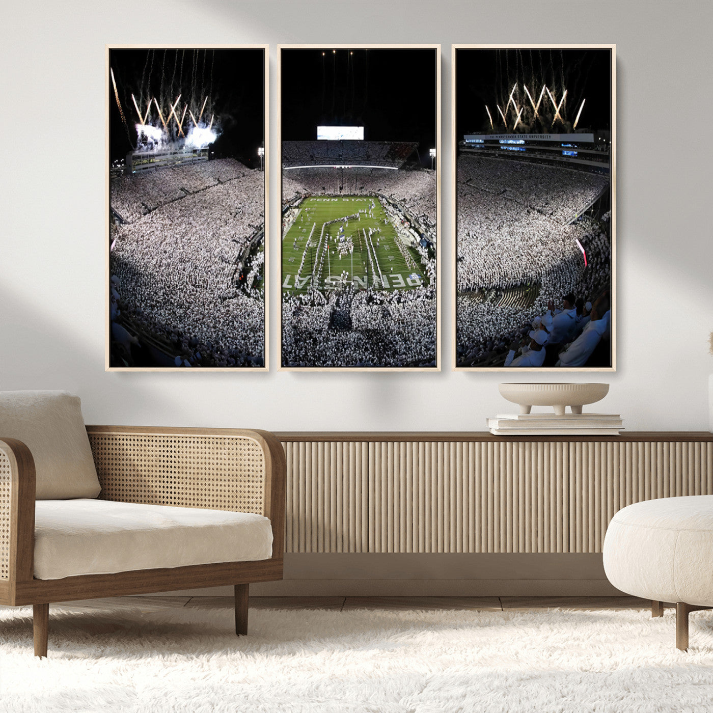84537-MGV-FC-48X32-3P_Natural-Penn State Beaver Stadium Canvas Wall Art - Nittany Lions Football Print