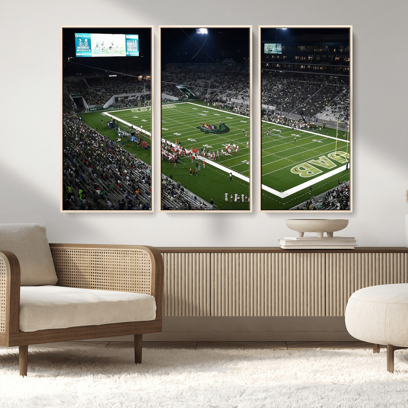 MGV-FC-48X32-3P - UAB Blazers Football Team Print - Birmingham Protective Stadium Wall Art Canvas Print