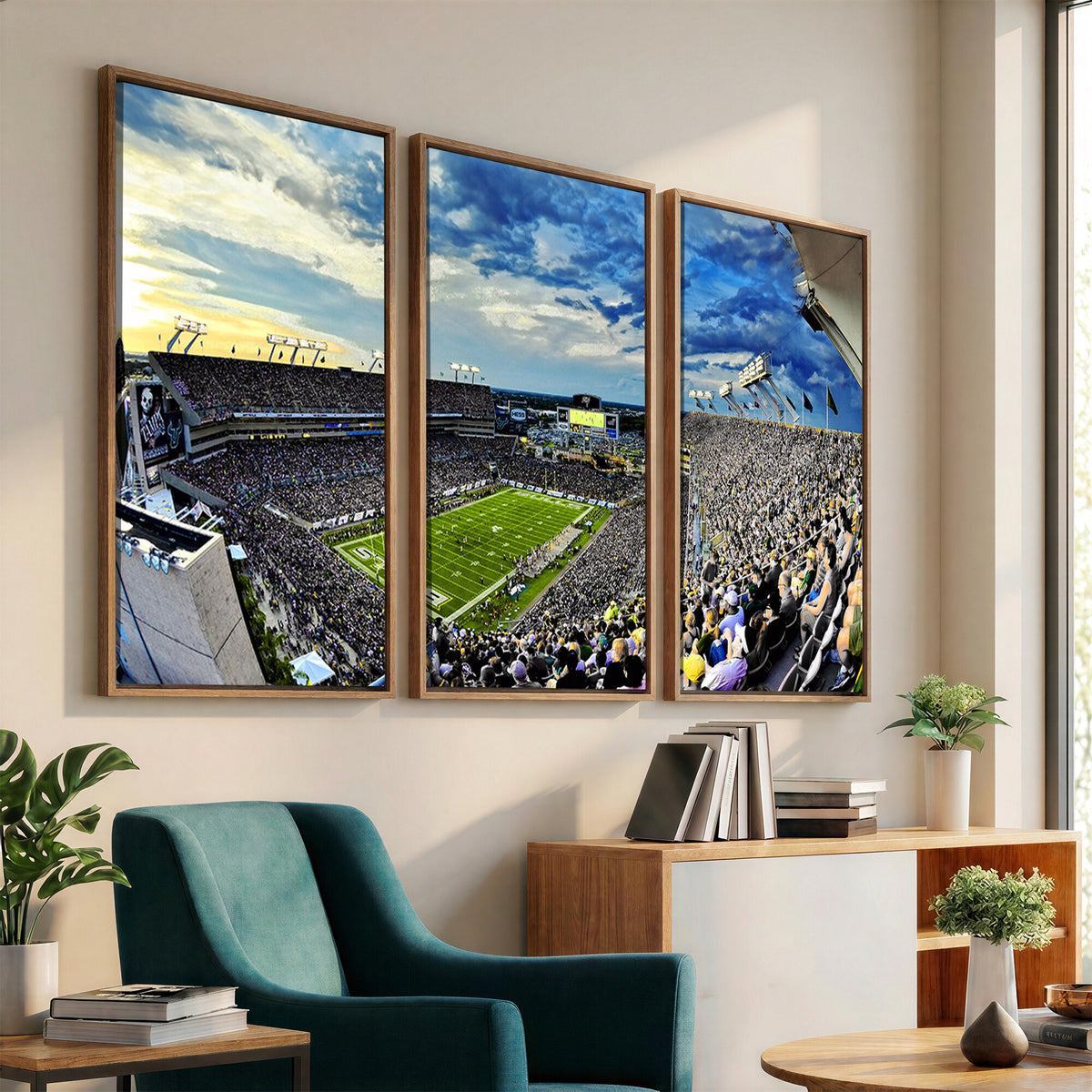 23788-MGV-CV-36X24 - Framed USF Bulls Football Team Print - Tampa Raymond James Stadium Wall Art Canvas Print