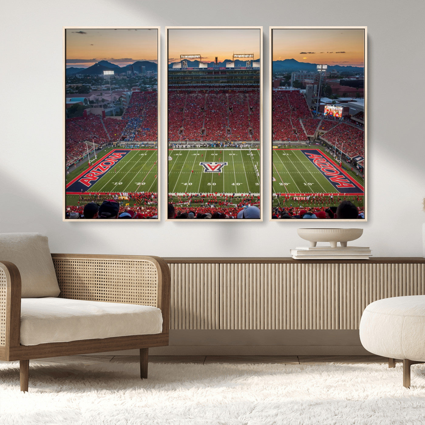 MGV-FC-48X32-3P - Arizona Wildcats Football Team Print - Tucson Arizona Stadium Wall Art Canvas Print