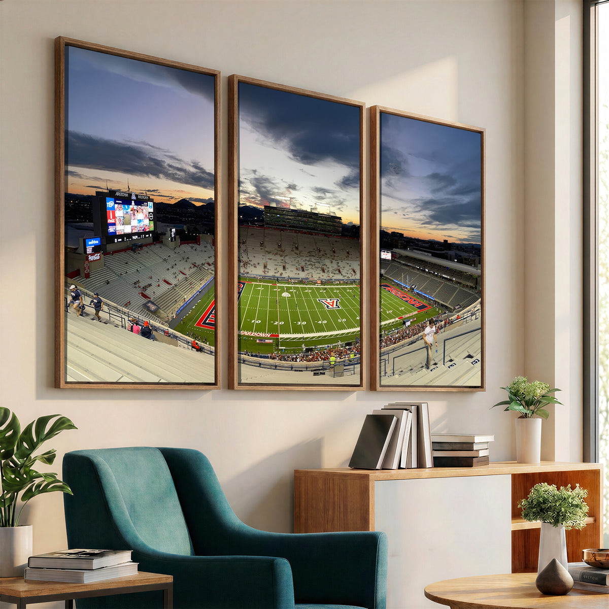 24339-MGV-CV-36X24 - Arizona Wildcats Football Team Print - Tucson Arizona Stadium Wall Art Canvas Print