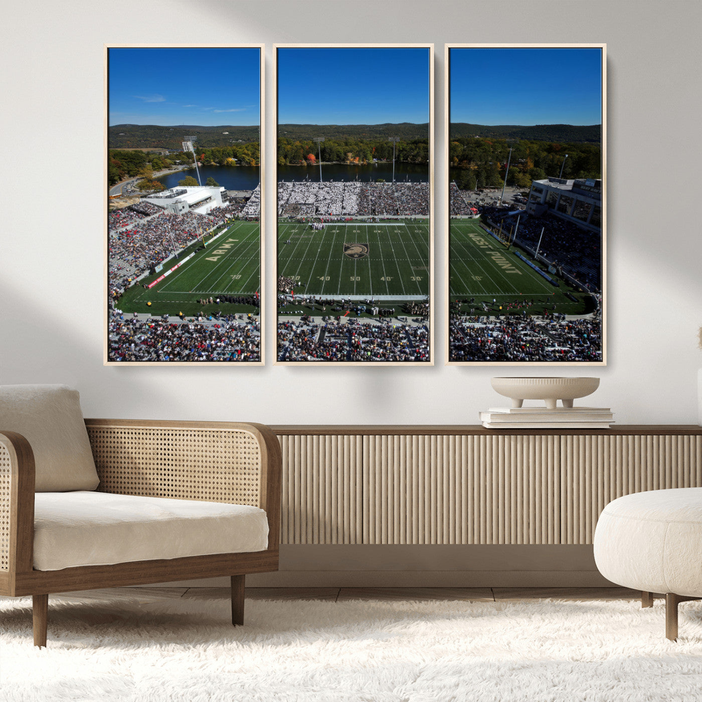 MGV-FC-48X32-3P - Army Black Knights Football Team Print - West Point Michie Stadium Wall Art Canvas Print