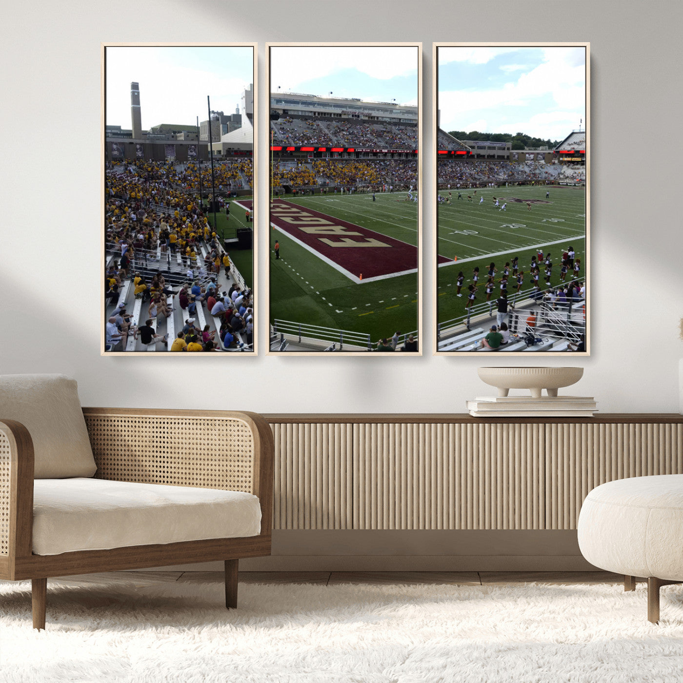 MGV-FC-48X32-3P - Boston College Eagles Football Team Print - Boston Alumni Stadium Wall Art Canvas Print