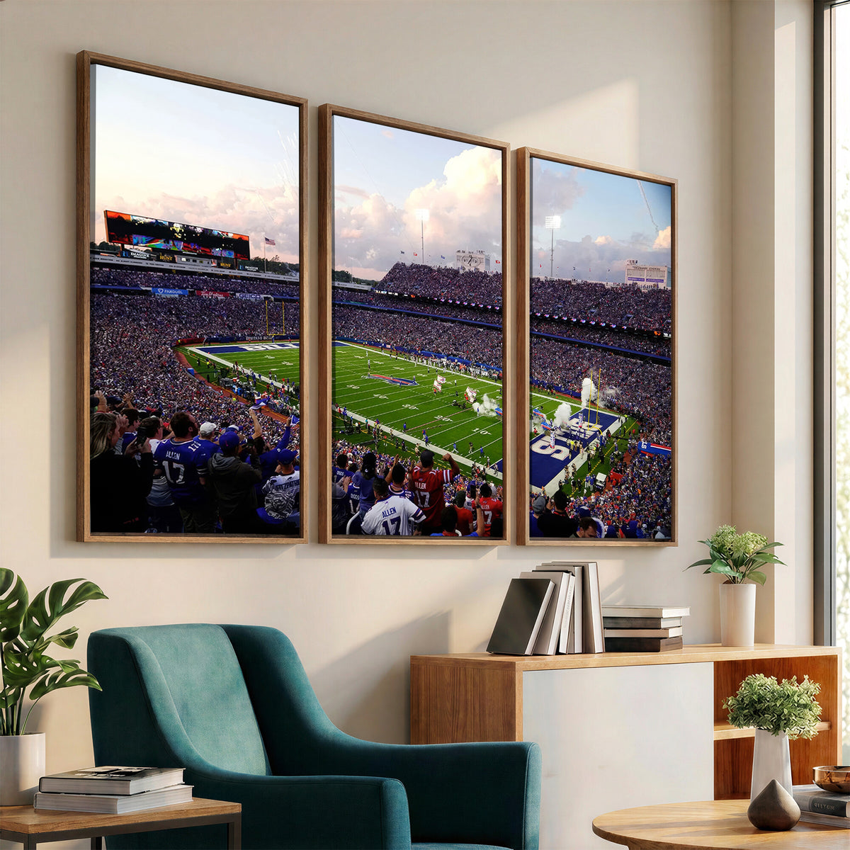 64066-MGV-CV-36X24 - Buffalo Bills Football Team Print - Buffalo Highmark Stadium Wall Art Canvas Print