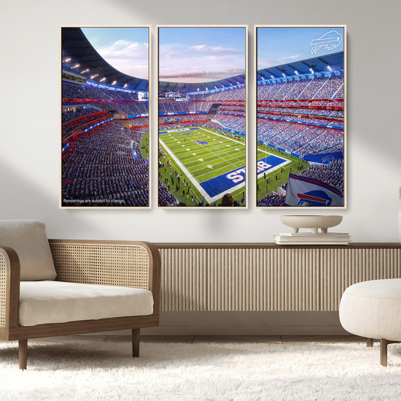 MGV-FC-48X32-3P - Buffalo Bills Football Team Print Canvas - Buffalo Highmark Stadium Wall Art Canvas Print