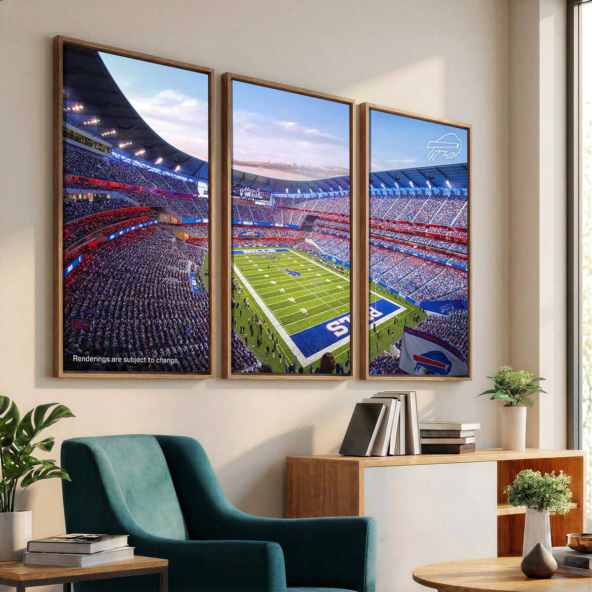 57873-MGV-CV-36X24 - Buffalo Bills Football Team Print Canvas - Buffalo Highmark Stadium Wall Art Canvas Print