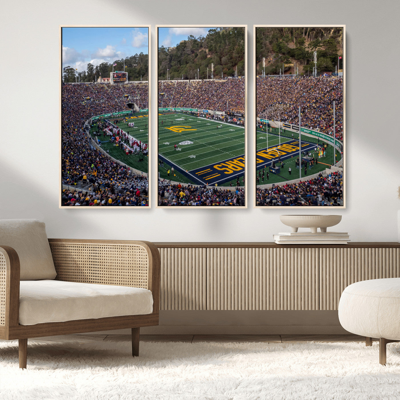 MGV-FC-48X32-3P - University of California Golden Bears Football Team Print - Berkeley California Memorial Stadium Art