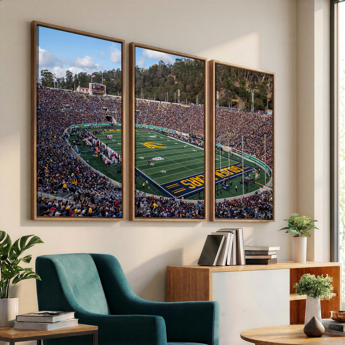 38054-MGV-CV-36X24 - University of California Golden Bears Football Team Print - Berkeley California Memorial Stadium Art