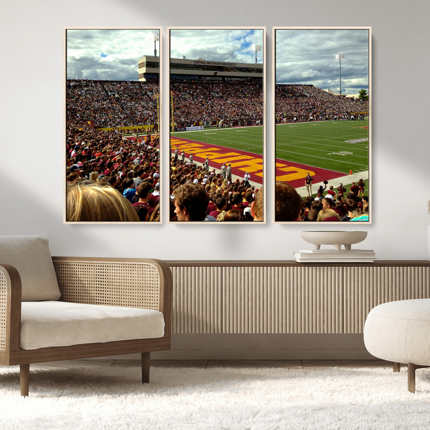 MGV-FC-48X32-3P - Central Michigan University Chippewas Football Team Print - Mount Pleasant Kelly/Shorts Stadium Wall