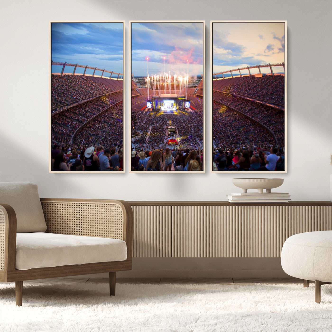 MGV-FC-48X32-3P - Denver Broncos Football Team Print Canvas- Empower Field at Mile High Stadium Wall Art Canvas Print