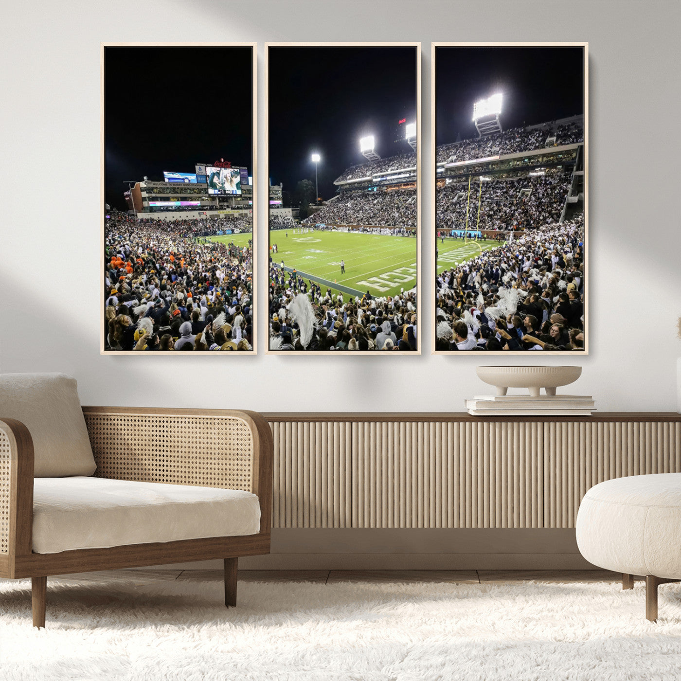 MGV-FC-48X32-3P - Georgia Tech Yellow Jackets Football Team Print - Atlanta Bobby Dodd Stadium Wall Art Canvas Print