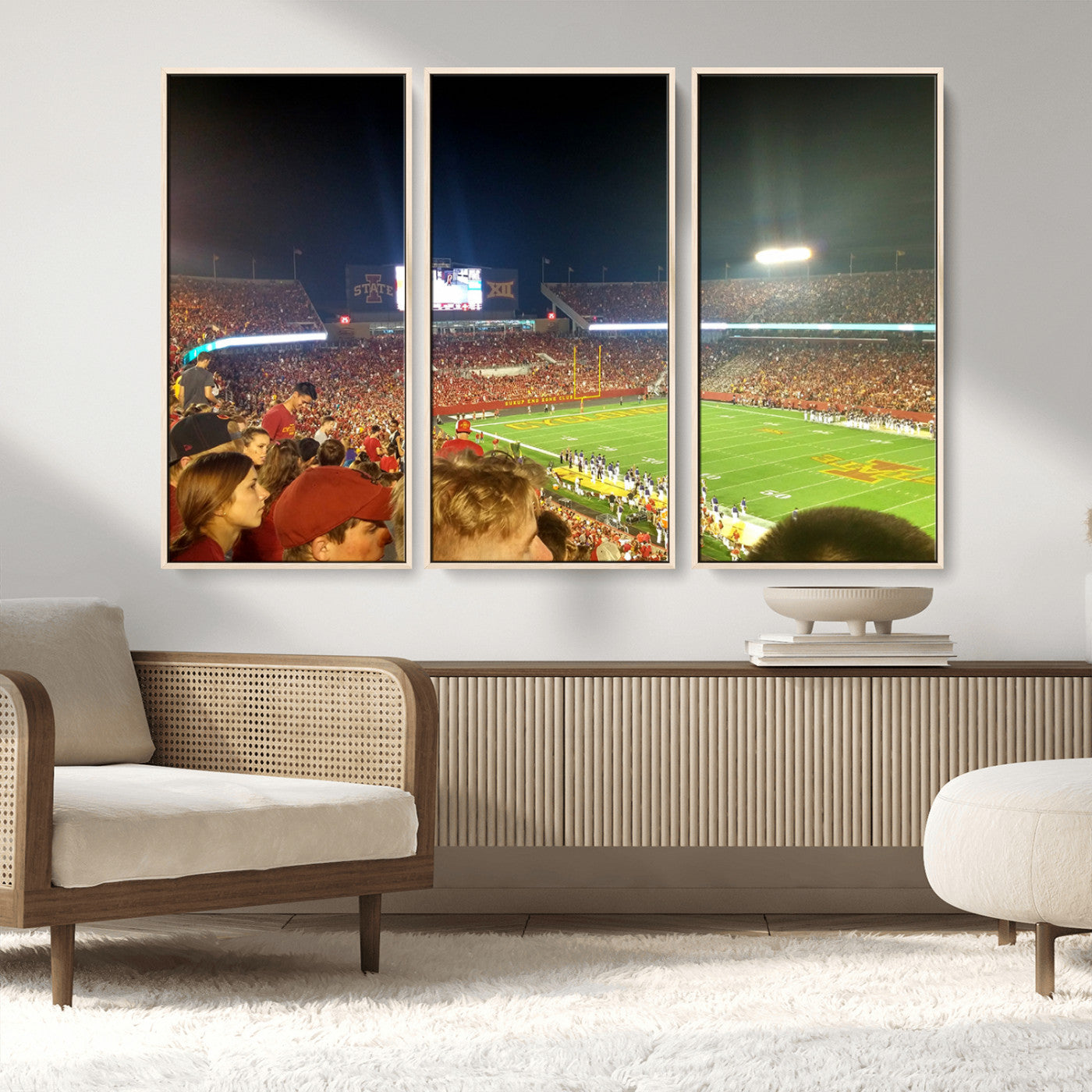 MGV-FC-48X32-3P - Iowa State University Cyclones Art Print, Football Team Print - Jack Trice Stadium Ames Wall Art