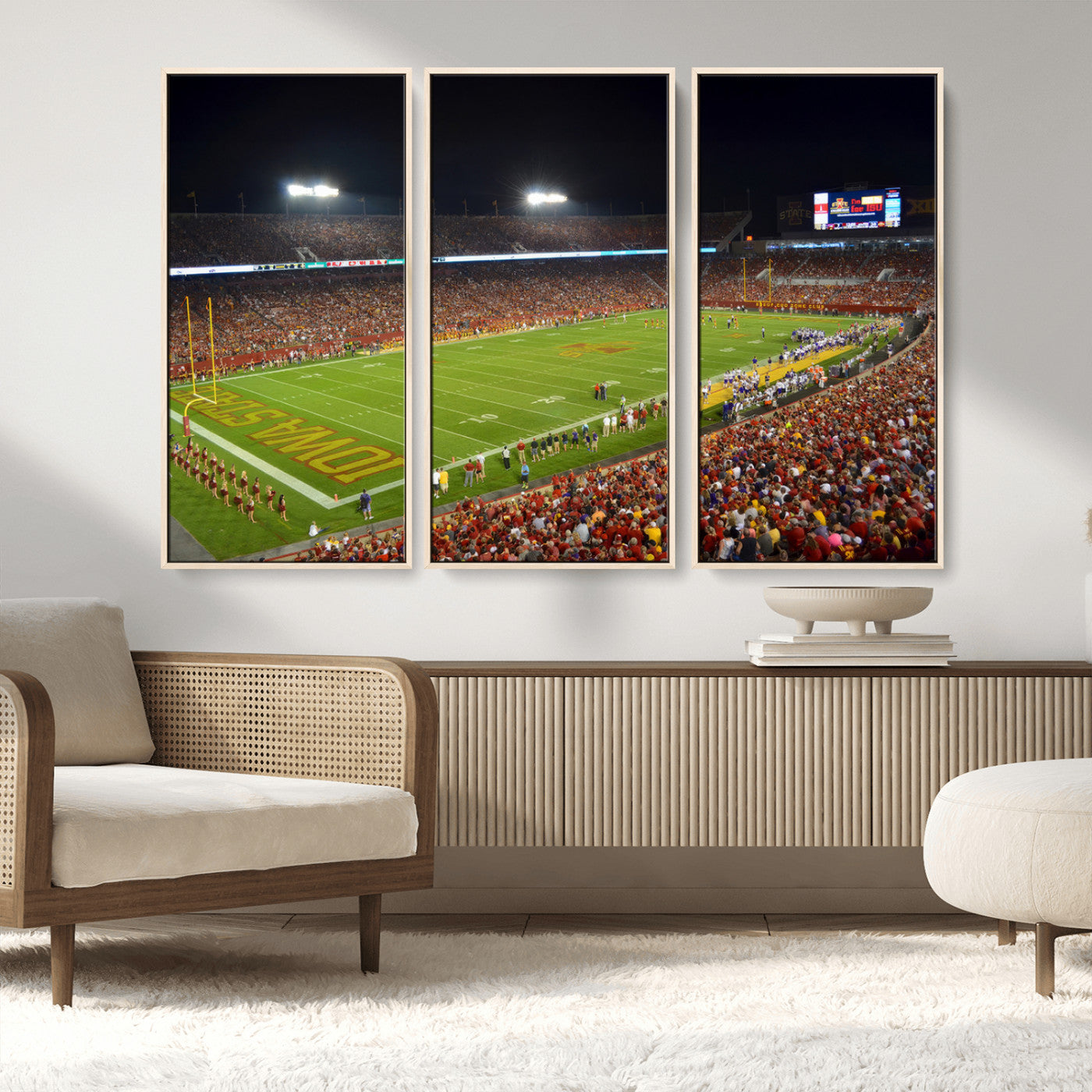 MGV-FC-48X32-3P - Iowa State University Cyclones Football Team Print - Ames Jack Trice Stadium Canvas Print