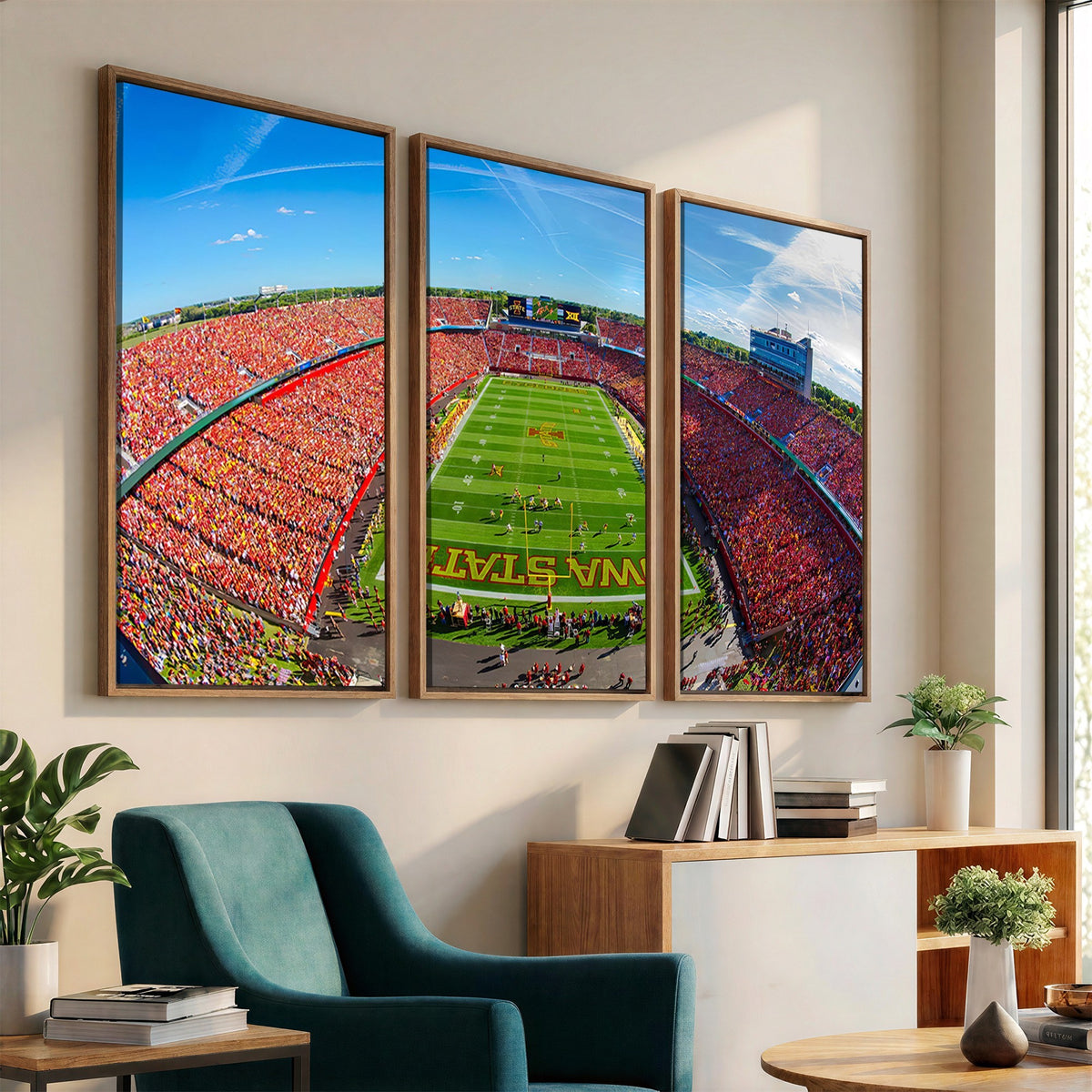 36706-MGV-CV-24X16 - Iowa State University Cyclones Football Team Print, Ames, Framed and Ready to Hang
