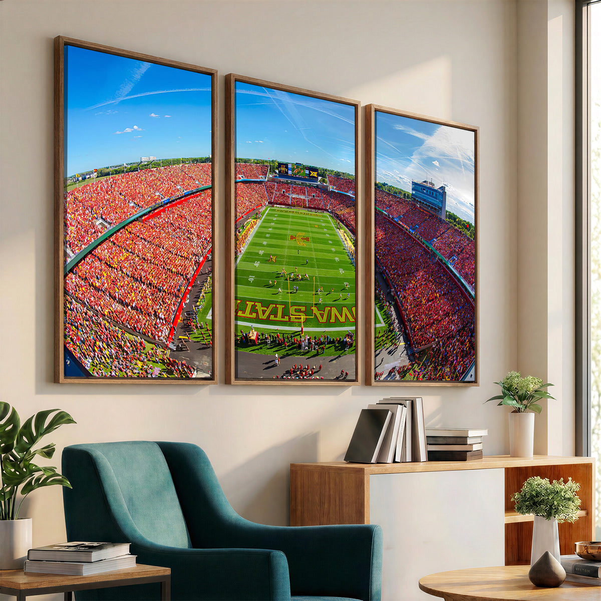 36706-PAN-FL-20X10 - Iowa State University Cyclones Football Team Print - Ames Jack Trice Stadium Art Canvas Print
