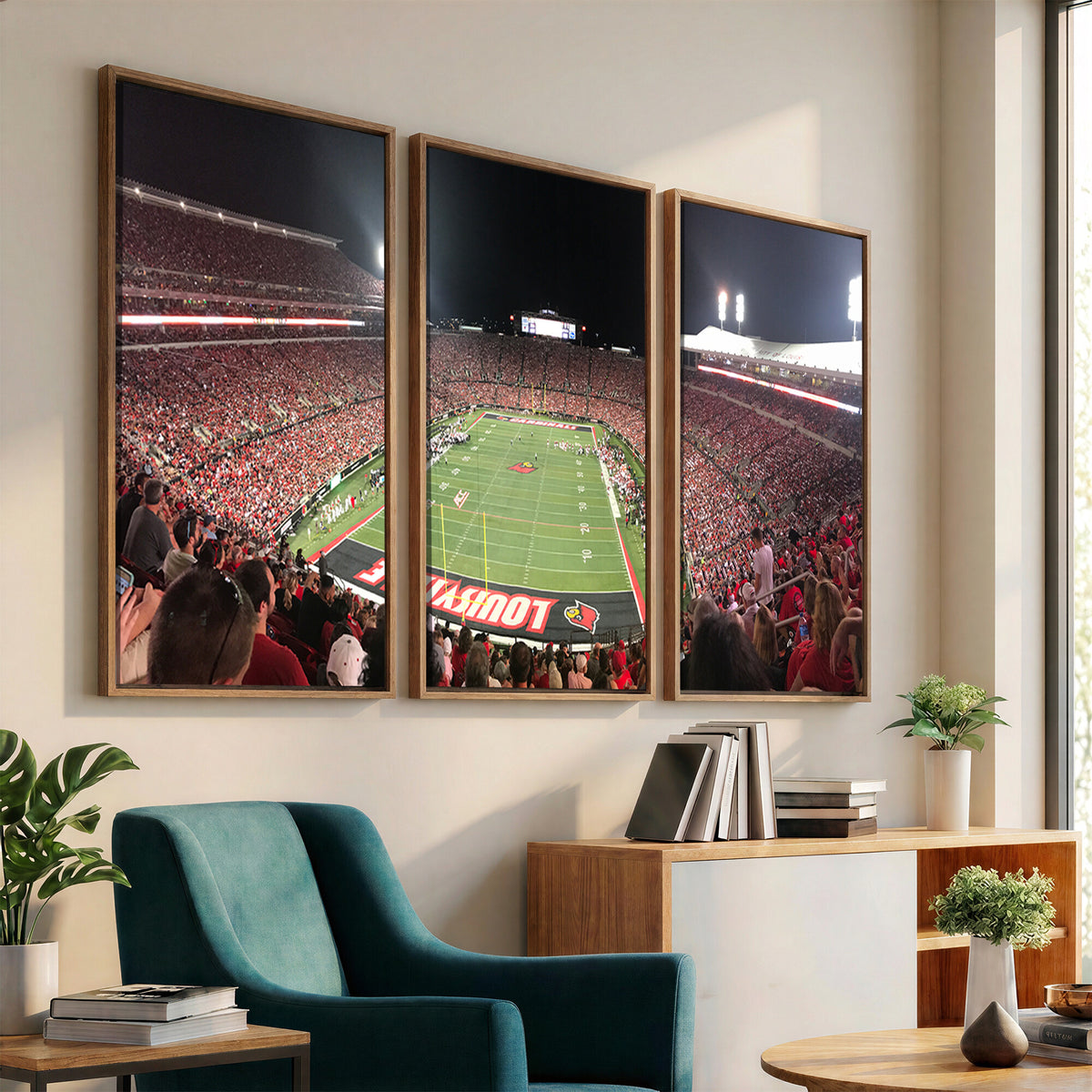 51251-PAN-FL-20X10 - University of Louisville Cardinals Football Team Print - Louisville Cardinal Stadium Wall Art Canvas