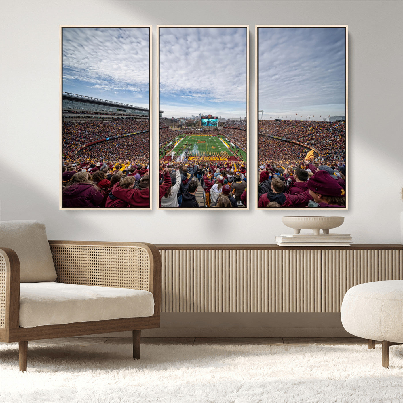 MGV-FC-48X32-3P - University of Minnesota Golden Gophers Football Team Print - Minneapolis Huntington Bank Stadium Art