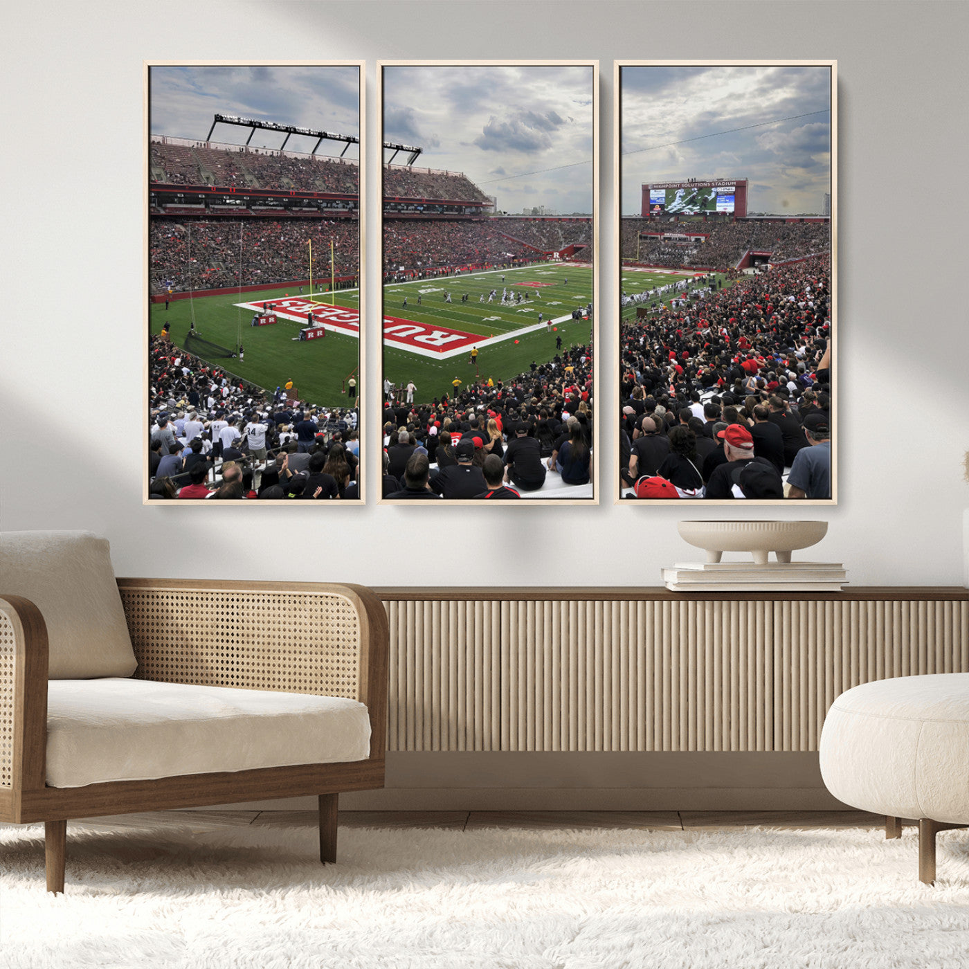 MGV-FC-48X32-3P - Rutgers Scarlet Knights Football Team Print - SHI Stadium, Piscataway Wall Art Canvas Print