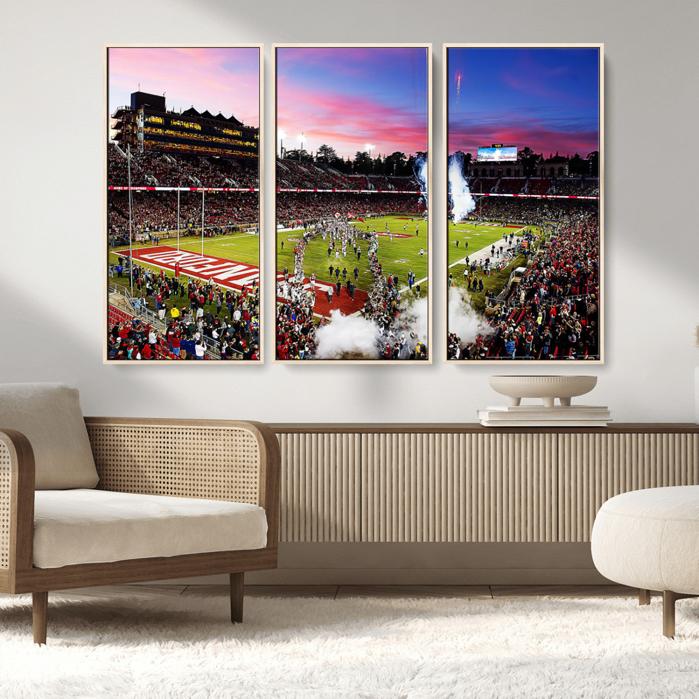 MGV-FC-48X32-3P - Stanford University Cardinal Football Team Print - Stanford Stadium Wall Art Canvas Print