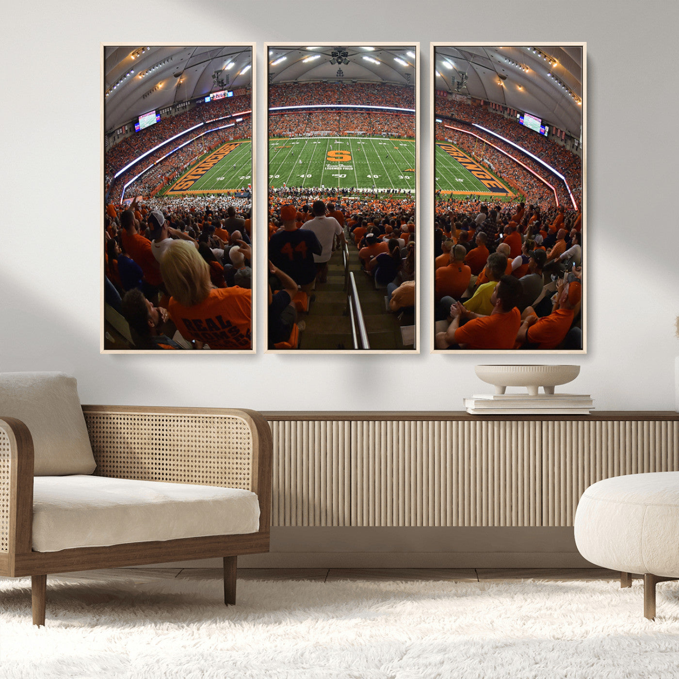 MGV-FC-48X32-3P - Syracuse University Orange Football Canvas Print, Football Team Print - Syracuse JMA Wireless Dome