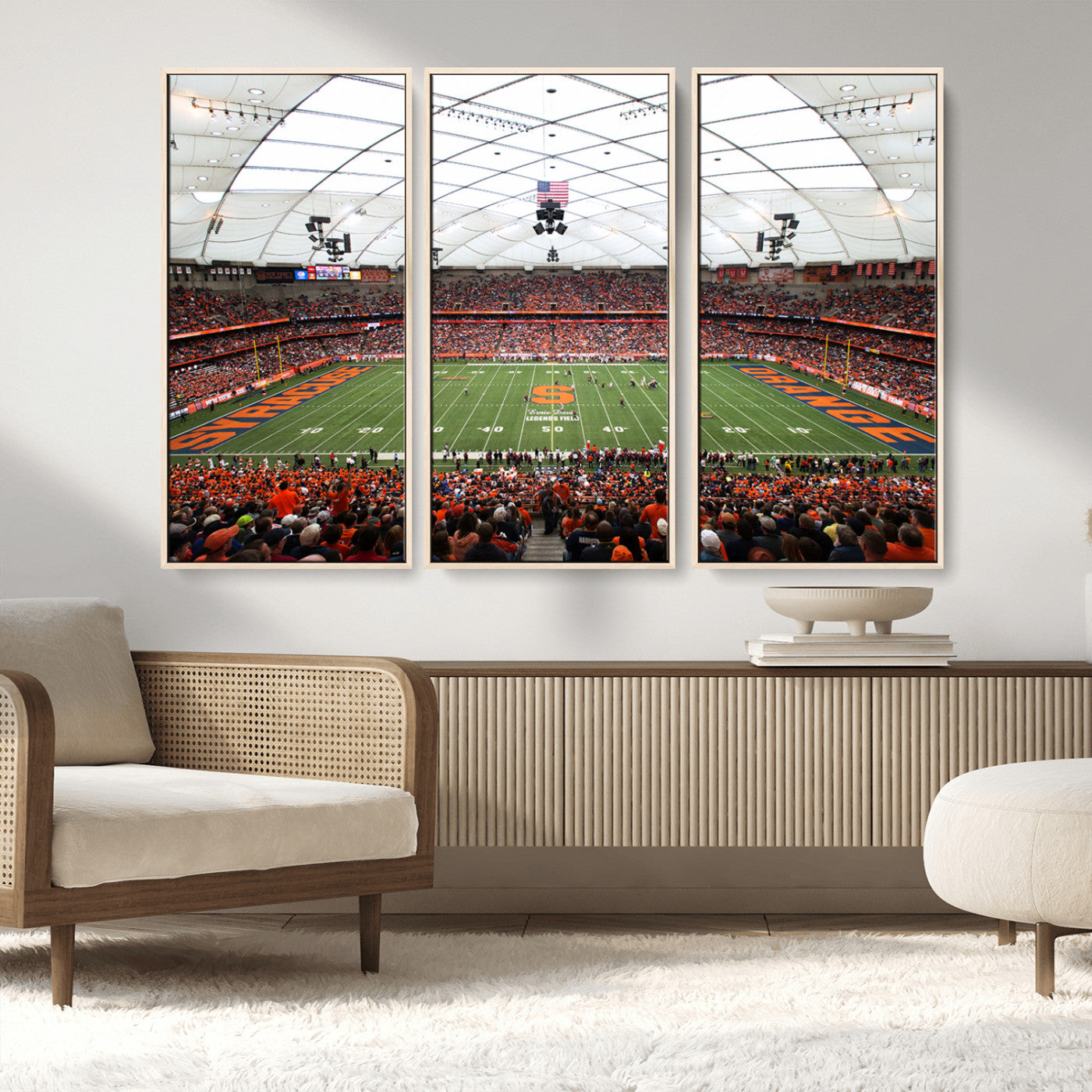 MGV-FC-48X32-3P - Syracuse University Orange Football Team Print - Syracuse JMA Wireless Dome Wall Art Canvas Print