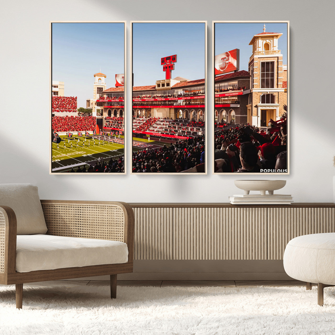 MGV-FC-48X32-3P - Jones AT&T Stadium Texas Tech Red Raiders Wall Art | Large Att Stadium Canvas Print | College