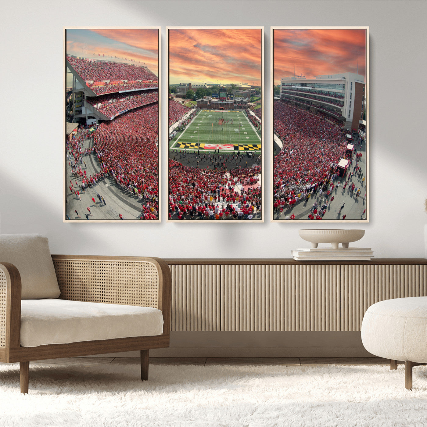 MGV-FC-48X32-3P - University of Maryland Terrapins Football Team Print - College Park SECU Stadium Wall Art Canvas