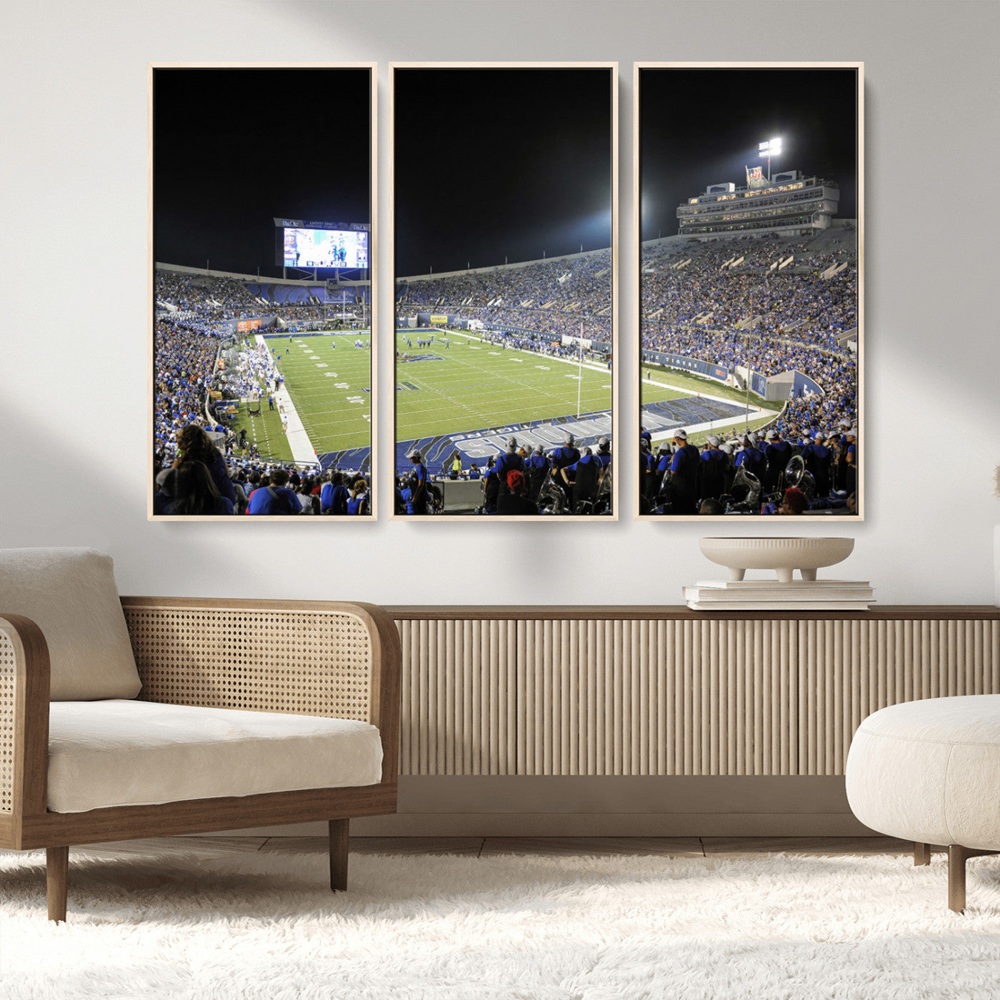MGV-FC-48X32-3P - University of Memphis Tigers Football Team Print - Memphis Simmons Bank Liberty Stadium Wall Art