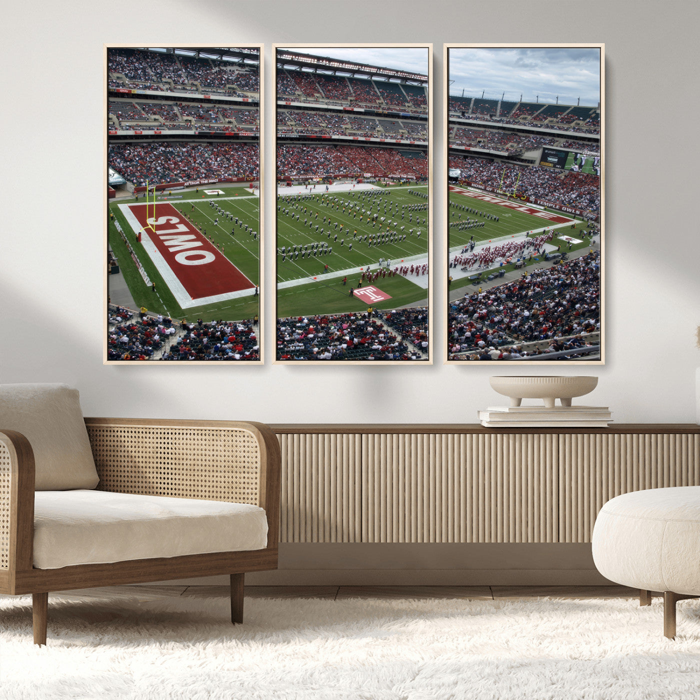 MGV-FC-48X32-3P - The Temple University Owls Athletics Team Print - Philadelphia Lincoln Financial Field Stadium Wall