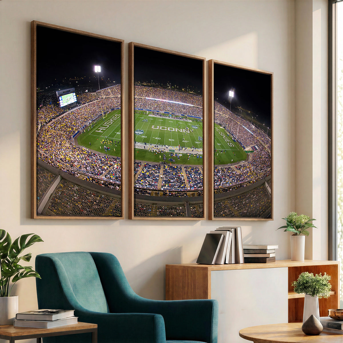 52855-MGV-CV-36X24 - The University of Connecticut UCONN Huskies Football Team Print, East Hartford