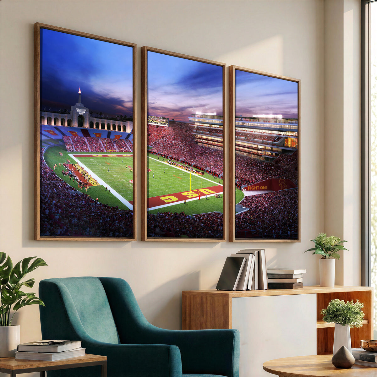 71879-MGV-CV-36X24 - The University of Southern California USC Trojans Football Team Print, Framed and Ready to Hang