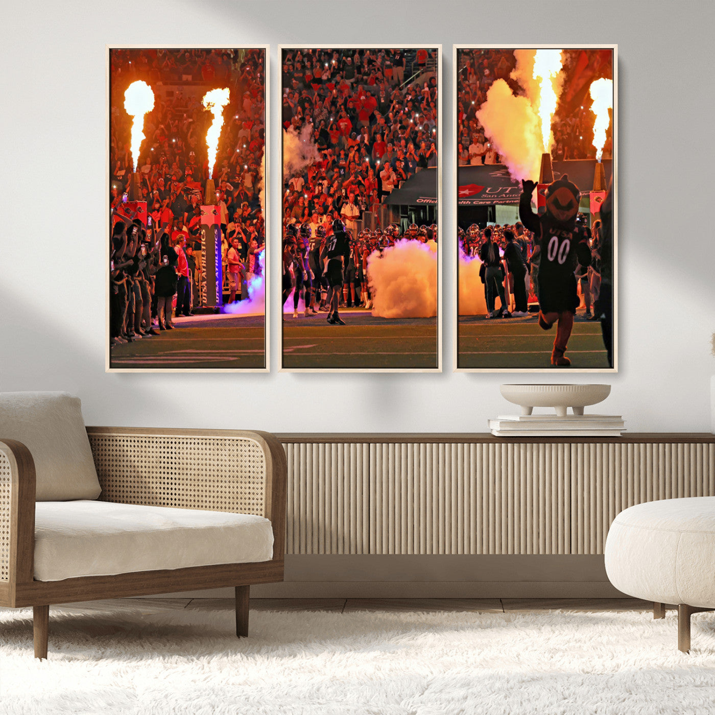 MGV-FC-48X32-3P - The University of Texas at San Antonio Roadrunners Football Team Print - San Antonio Alamodome Wall