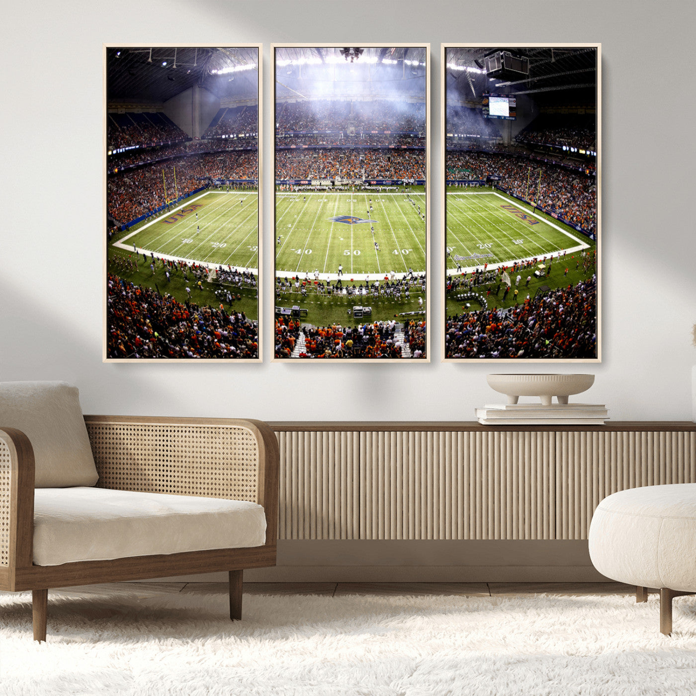 MGV-FC-48X32-3P - The University of Texas at San Antonio Roadrunners Football Team Print - San Antonio Alamodome Wall