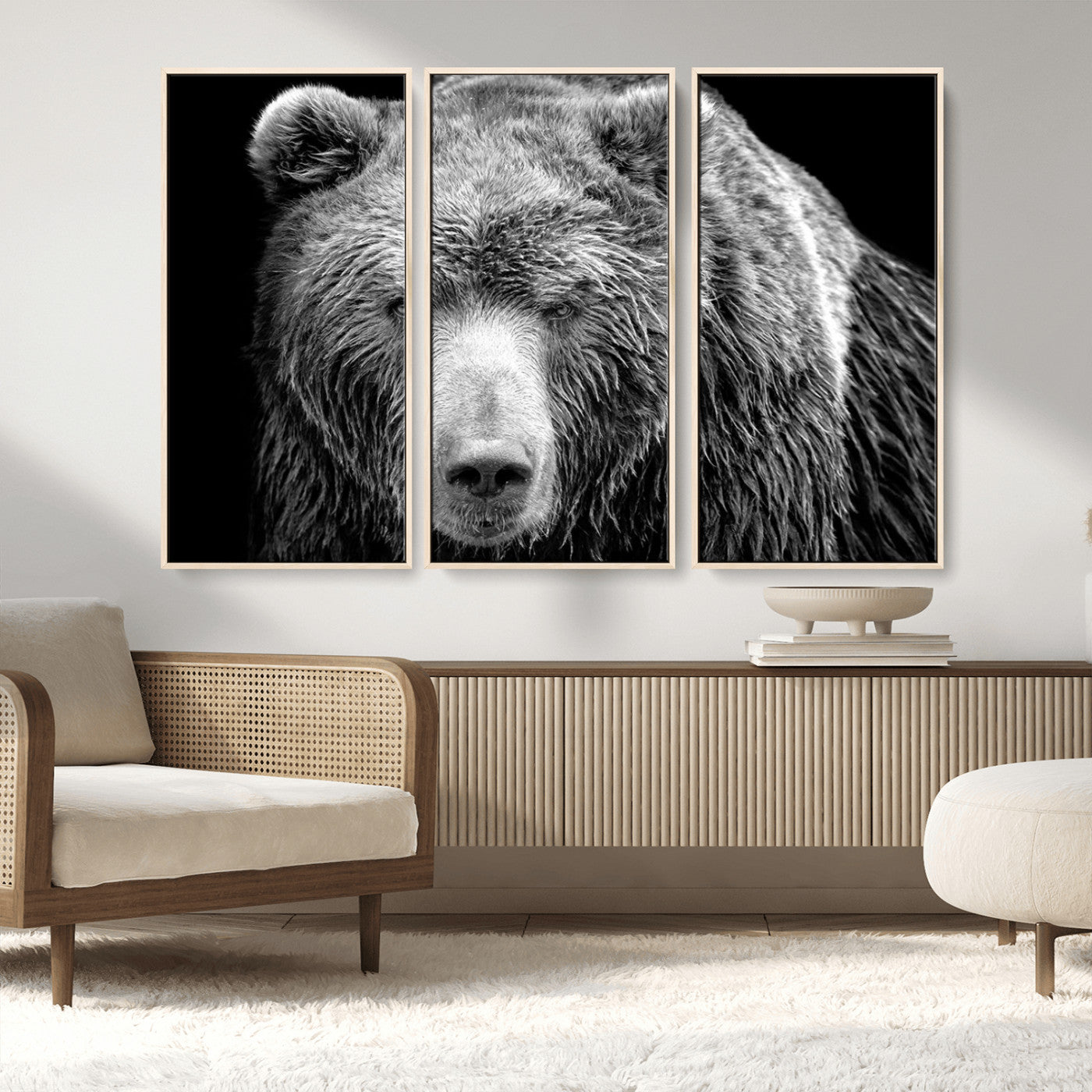 MGV-FC-48X32-3P - 399 Grizzly Bear Canvas Print | Ready to Hang Wall Art | Rustic Farmhouse & Cabin Decor | Wildlife