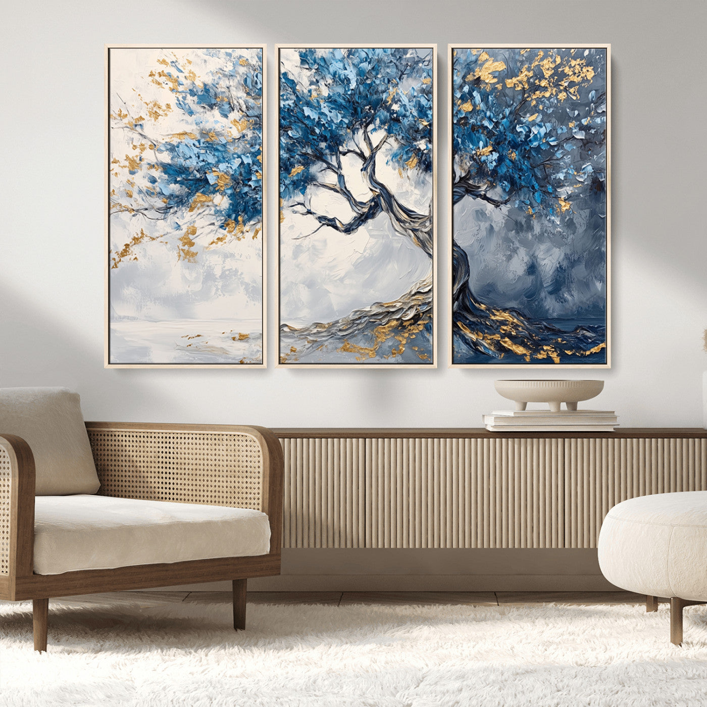 MGV-FC-48X32-3P - Abstract Tree Painting Canvas Wall Art | Tree of Life Painting Wall Art Canvas Print