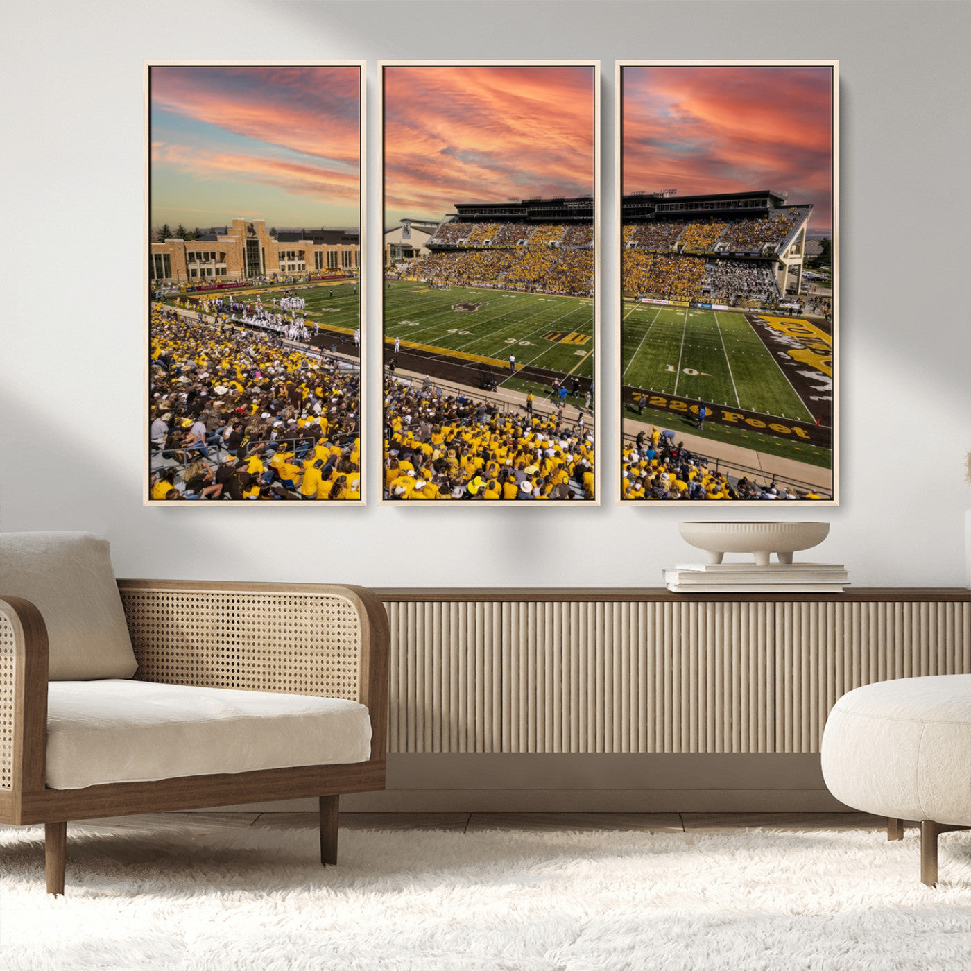MGV-FC-48X32-3P - University of Wyoming Cowboys Football Team Print - Laramie Jonah Field War Memorial Stadium Wall