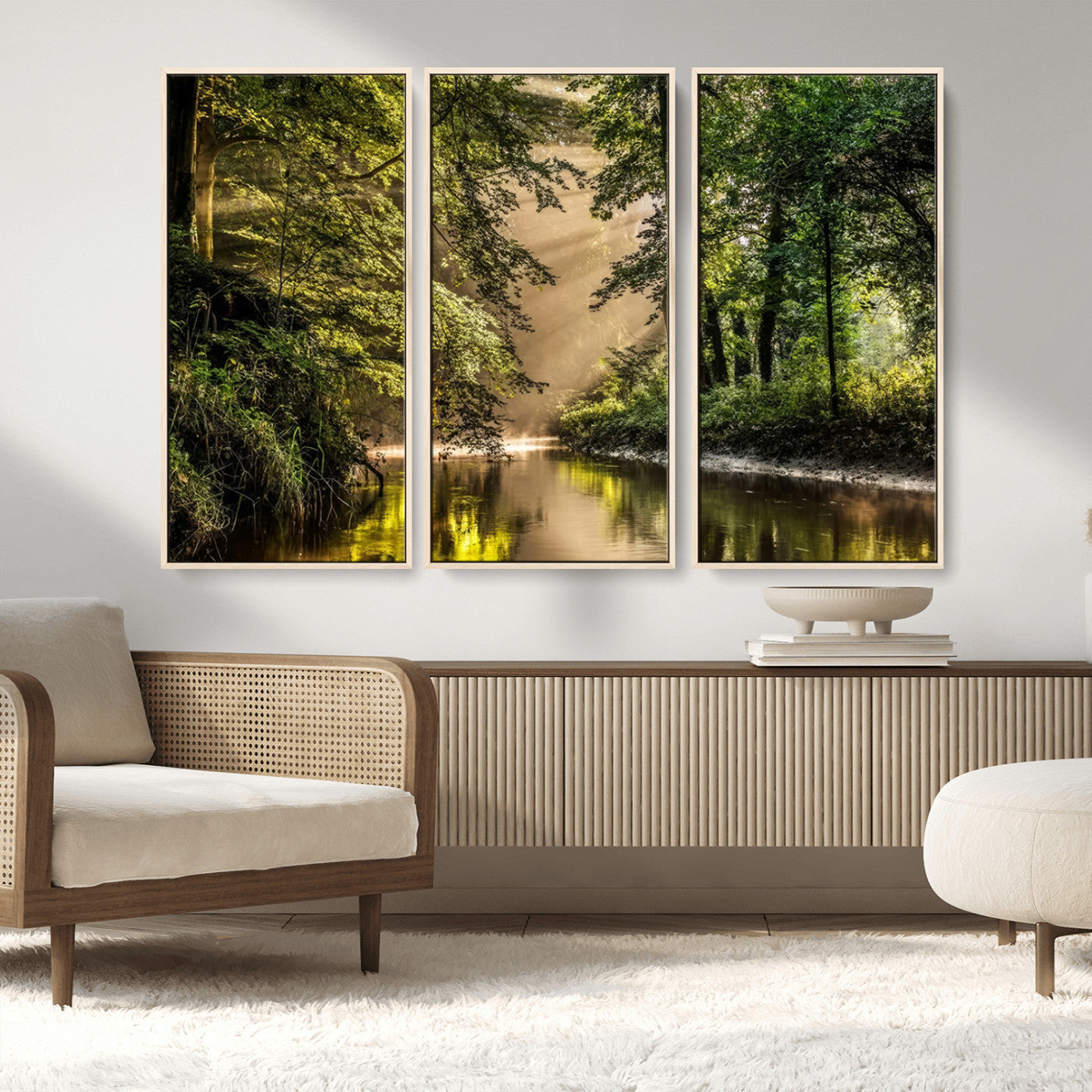 MGV-FC-48X32-3P - Forest Wall Art Print | River Landscape Wall Art | Perfect for Farmhouse Wall Decor, Cabin Wall Art