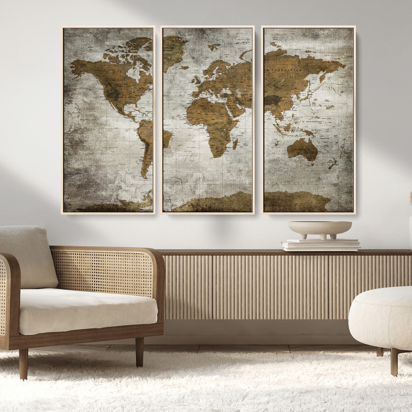 MGV-FC-48X32-3P - Push Pin World Map Canvas Print – Framed Wall Art for Couples to Track Their Travels – Anniversary
