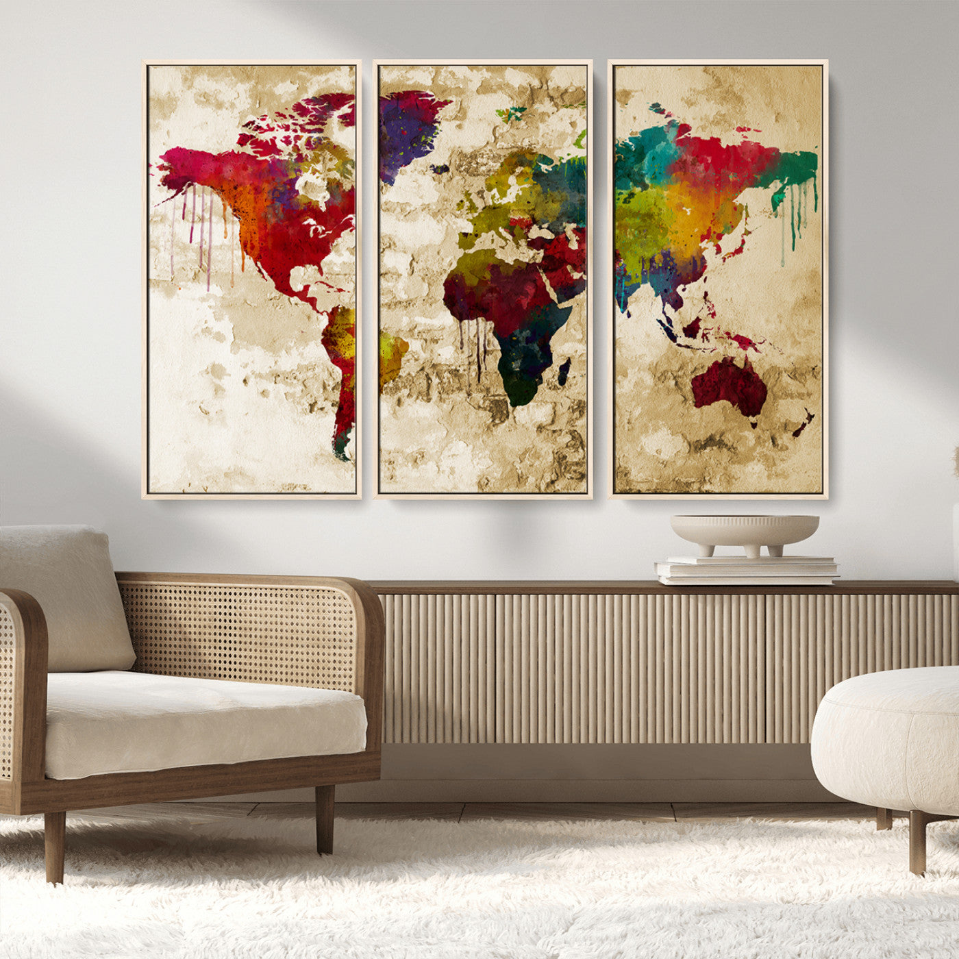 MGV-FC-48X32-3P - Push Pin World Map Canvas Print – Framed Wall Art for Couples to Track Their Travels – Anniversary
