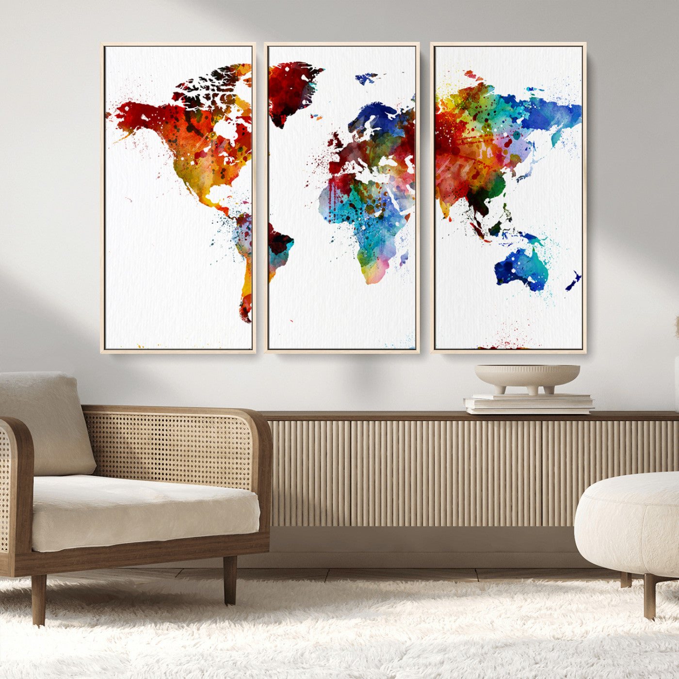 MGV-FC-48X32-3P - Push Pin World Map Canvas Print – Framed Wall Art for Couples to Track Their Travels – Anniversary