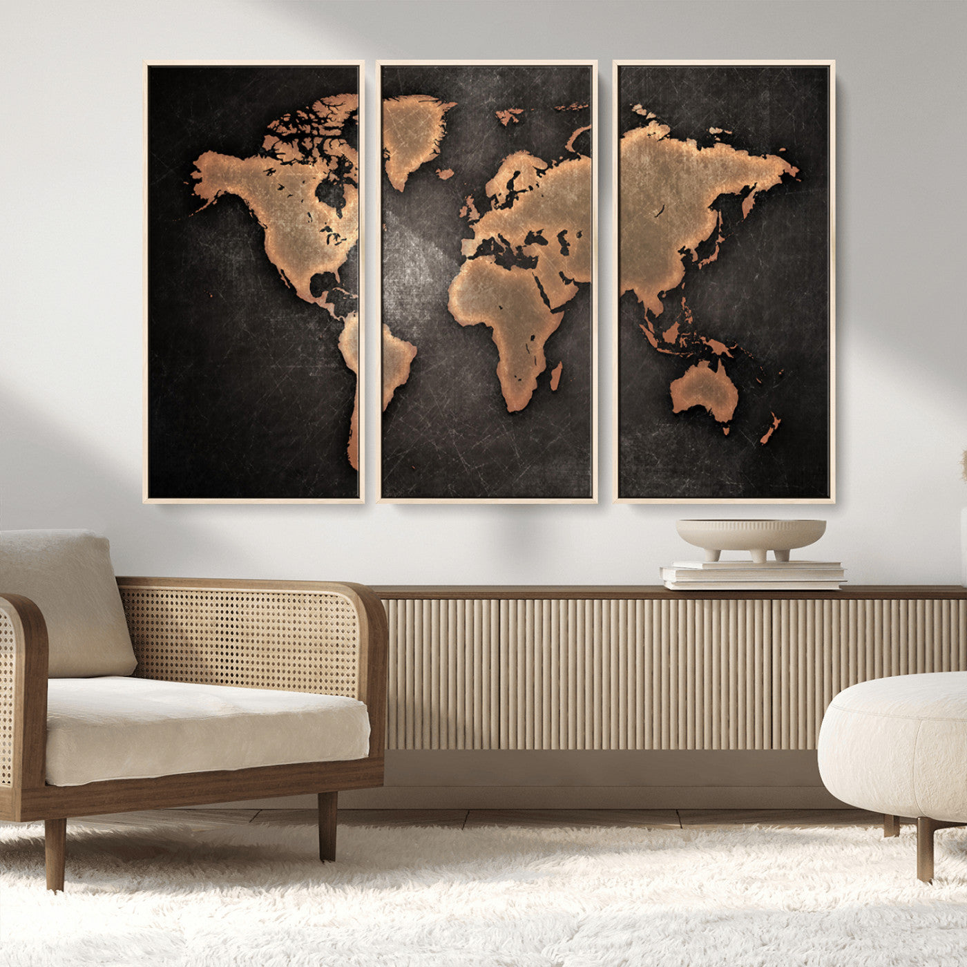 MGV-FC-48X32-3P - Push Pin World Map Canvas Print – Framed Wall Art for Couples to Track Their Travels – Anniversary