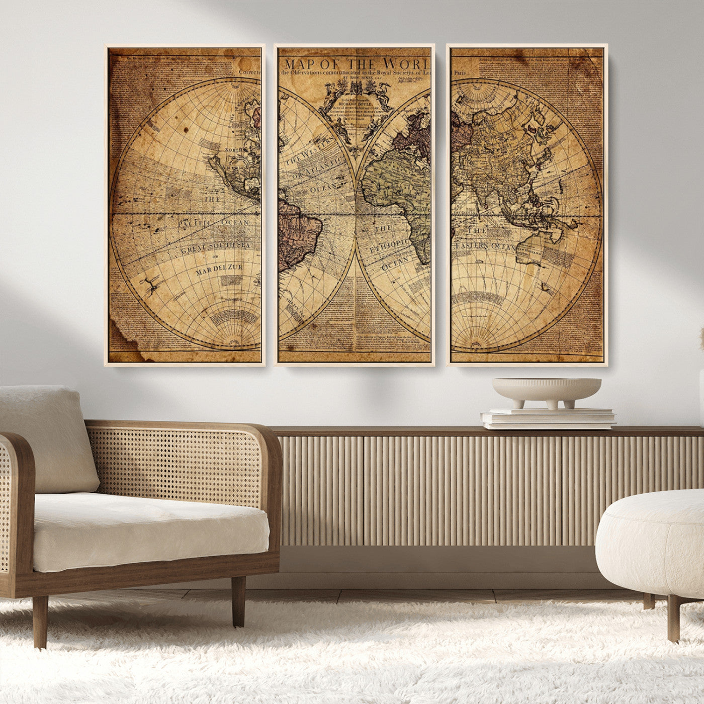MGV-FC-48X32-3P - Push Pin World Map Canvas Print – Framed Wall Art for Couples to Track Their Travels – Anniversary