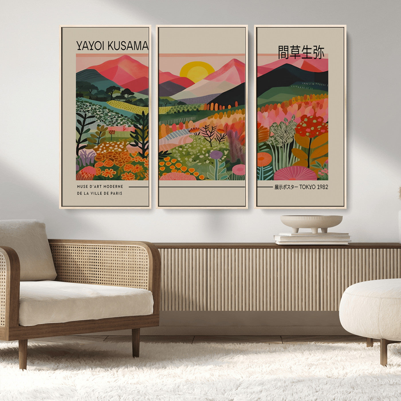 MGV-FC-48X32-3P - Yayoi Kusama 1986 Wall Art Print – Yayoi Kusama Wabi Sabi Japanese Wall Art Print - Vibrant Abstract
